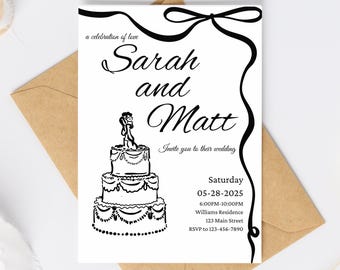 Editable Wedding Invitation Template | Instant Download Canva Invite | Printable Digital Wedding Card | Customizable Bridal Invite