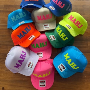 MAHJ Puff Print Trucker Hat, Mahjong Hats, Mahj Caps image 6