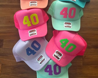 40th Birthday Party Trucker Hat, 40th Birthday Crew Hats, Forty Birthday Squad Cap, 40th Birthday Party Caps
