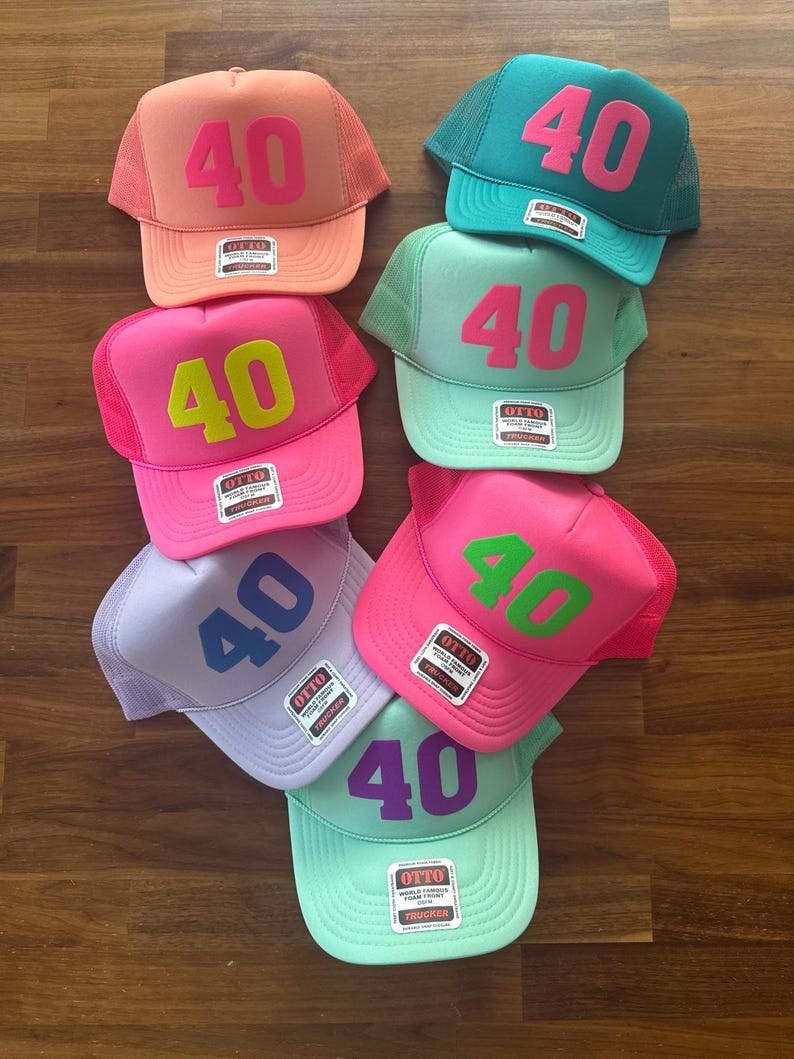 40th Birthday Party Trucker Hat, 40 Crew Hats, Birthday Squad Caps - Etsy