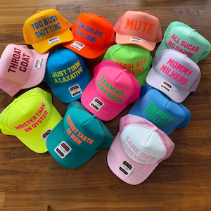 Bachelorette Party Trucker Hat, Custom Puff Print Bridal Shower Hats