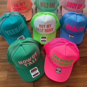 Cowgirl Trucker Hat, Not My First Rodeo Hats, Western Style Caps image 1