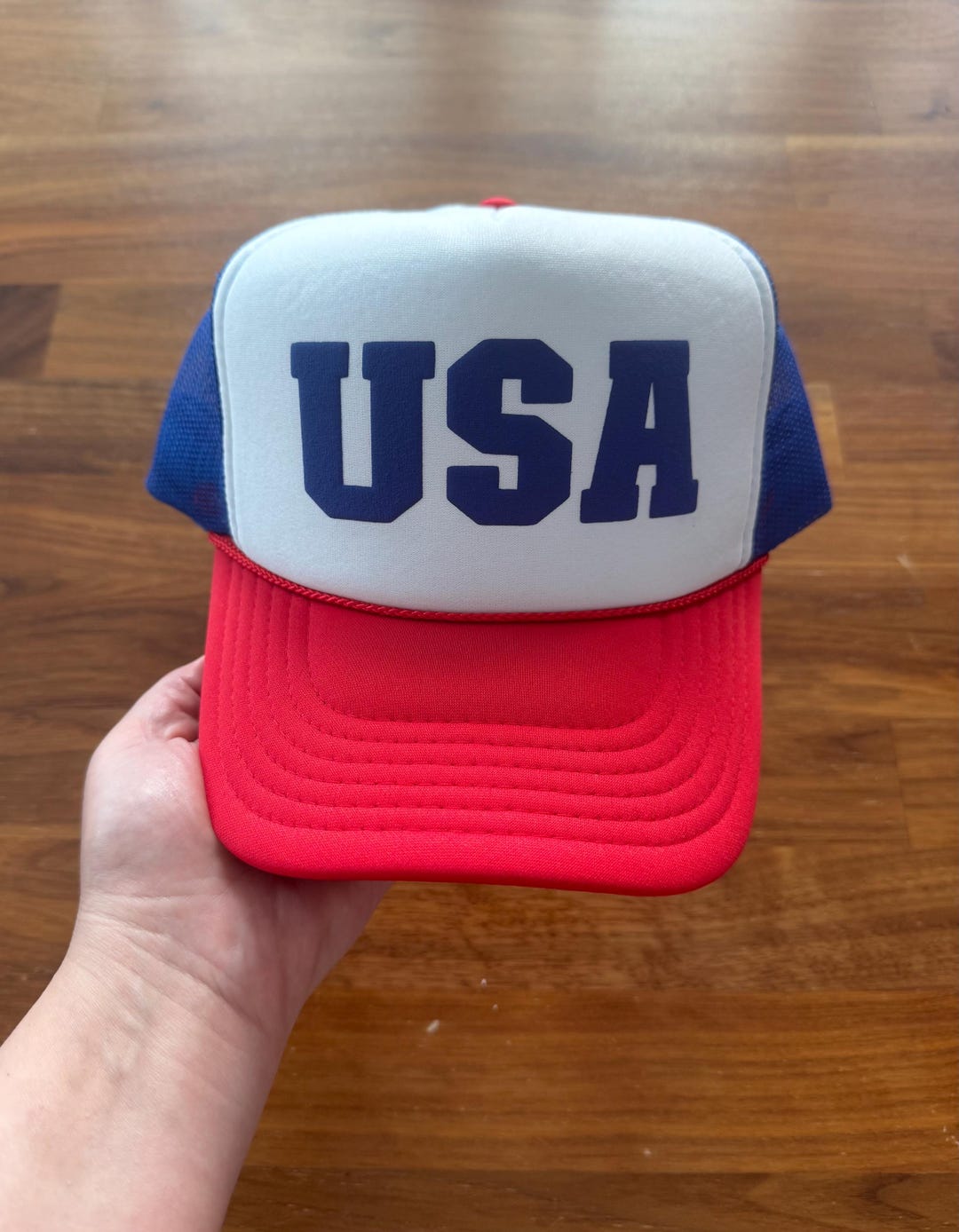 Custom USA Trucker Cap, Custom American Flag Hat, Patriotic Hat, 4th of ...