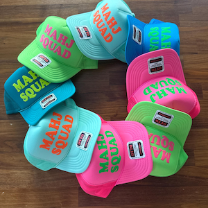 Mahjong Puff Print Trucker Hat, Mahj Squad Hats