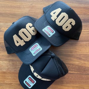 Custom Number Trucker Hat, Birth Year Hats, Zip Area Code Caps