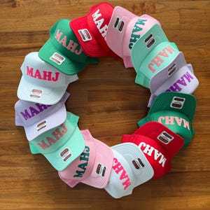 MAHJ Puff Print Trucker Hat, Mahjong Hats, Mahj Caps image 7