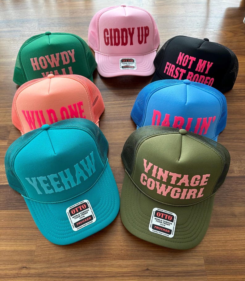 Cowgirl Trucker Hat, Not My First Rodeo Hats, Western Style Caps image 11