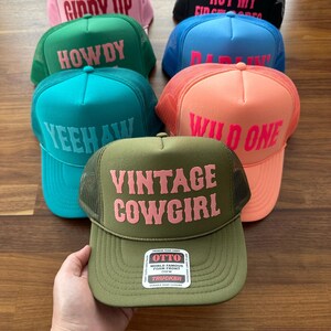 Cowgirl Trucker Hat, Not My First Rodeo Hats, Western Style Caps image 14