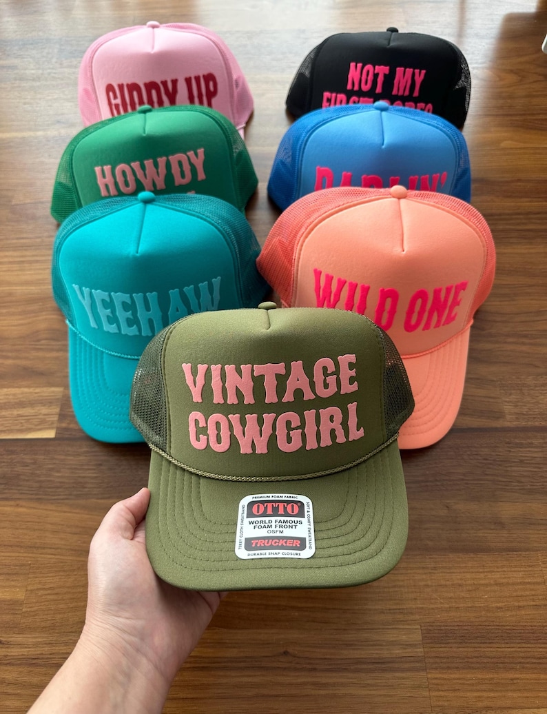Cowgirl Trucker Hat, Not My First Rodeo Hats, Western Style Caps image 14
