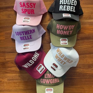 Cowgirl Trucker Hat, Not My First Rodeo Hats, Western Style Caps image 9