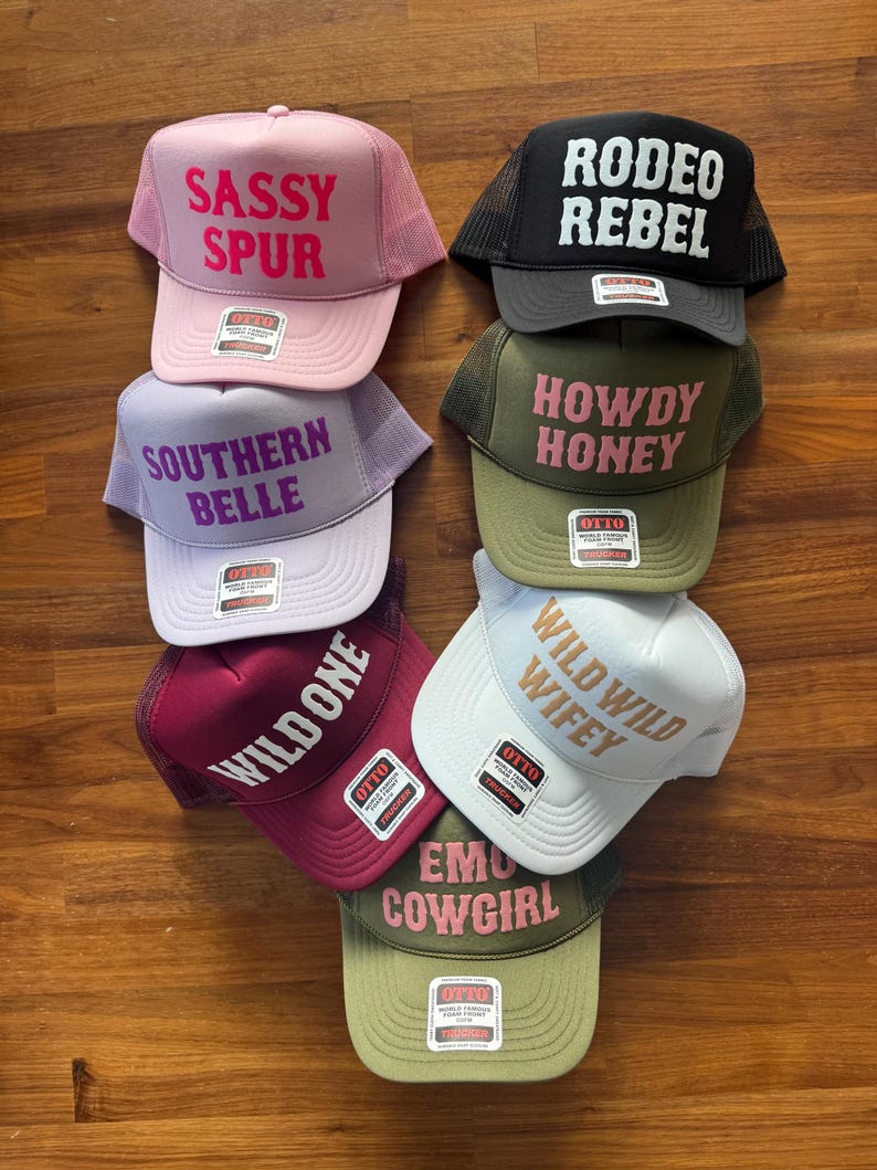 Cowgirl Trucker Hat, Not My First Rodeo Hats, Western Style Caps image 9