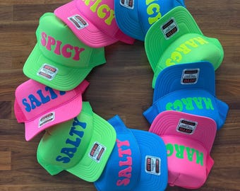 Margs Custom Trucker Hat, Margarita Lovers Hats, Neon Party Caps