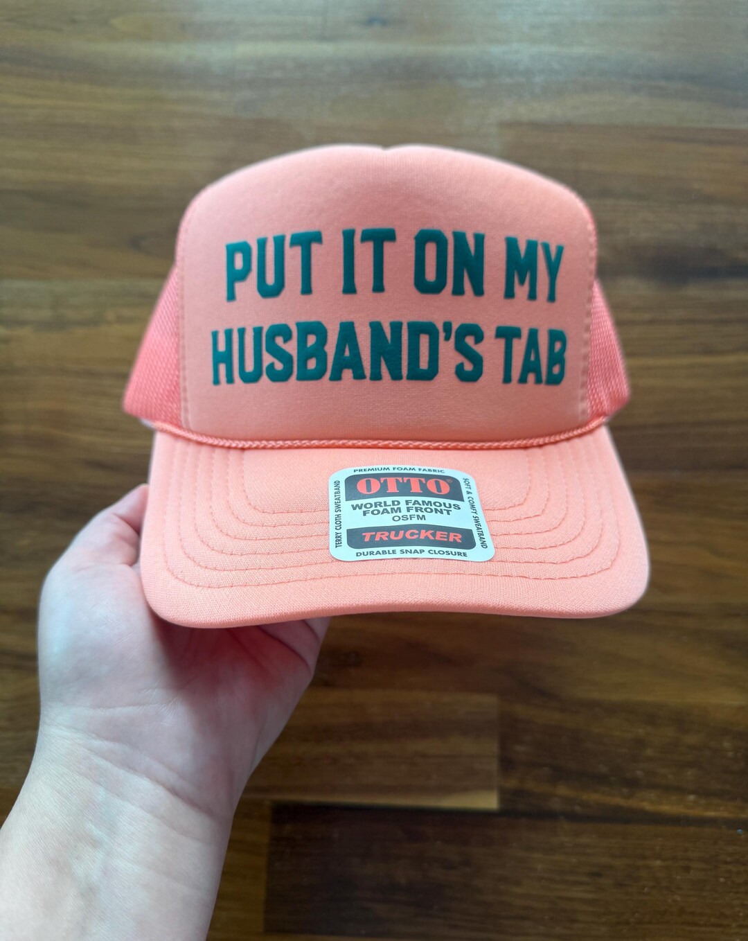 Put It on My Husband's Tab Trucker Hat - Etsy