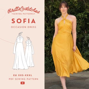 Sofia Twist Top with Flowy Midi Skirt Perfect Occasion Dress | Digital PDF Sewing Pattern