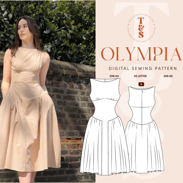 Drop Waist Dress Pattern Etsy