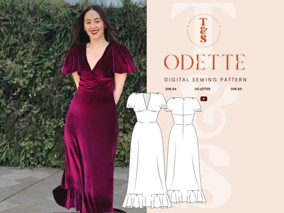 Odette 2 in 1 Perfect Occasion and Party Dress PDF Sewing Pattern Etsy