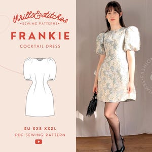 Frankie Party Mini Shift Dress | Digital PDF Sewing Pattern | European XXS-XXXL