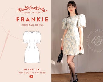 Frankie Party Mini Shift Dress | Digital PDF Sewing Pattern | European XXS-XXXL