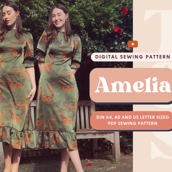 Amelia perfecte zandloperjurk 22-in-1 naaipatroonpakket