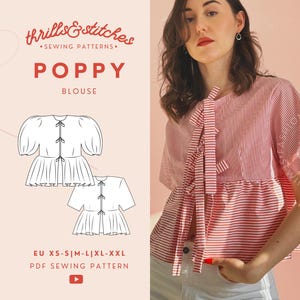 Poppy 2-in-1 Peplum Blouse Beginner Friendly | Two Sleeve Options | Digital PDF Sewing Pattern