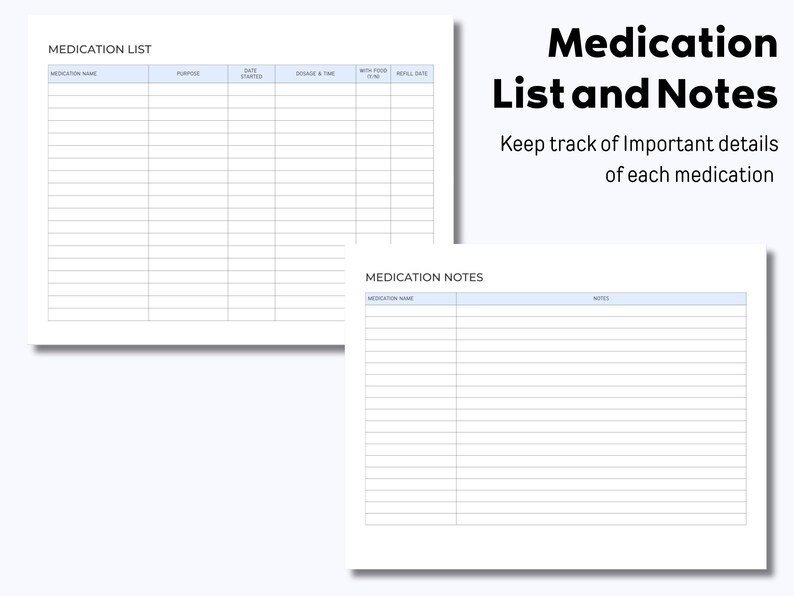 Medication Log Printable Medication Tracker Minimalist, Daily ...