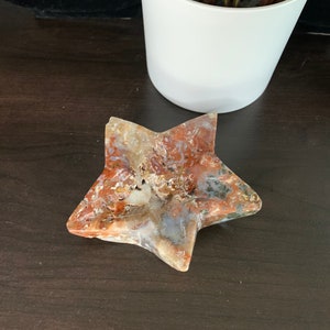 Ocean Jasper Star Dish, Ocean Jasper Star, Ocean Jasper Bowl, Crystal Home Decor, Jewelry Dish