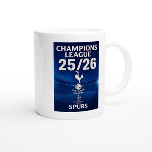 Tottenham Hotspur Champions League 2025/26 Mug – Ceramic, 11oz, Dishwasher & Microwave Safe