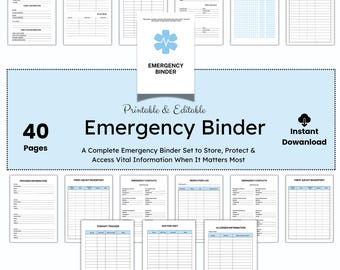 In Case Of Emergency planner, Family Emergency Binder, Life Binder, Medical Planner Binder, Medical Log, ADHD, Estate Planner, Daily Planner