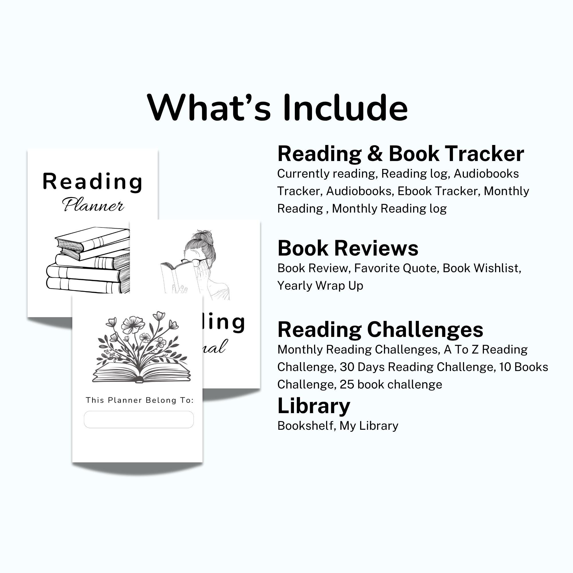 Book Reading Journal Printable, Book Club Tracker (editable Canva PDF ...