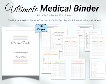 Medical Binder Chronic Illness Planner, Medical Log, Medical Caregiver Journal, Family Medical History Checklist, Healthcare Schedule, PDF