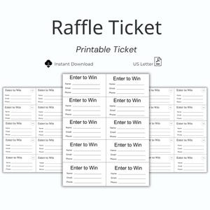 Plantilla editable para boletos de rifa, boletos imprimibles para eventos (Canva)