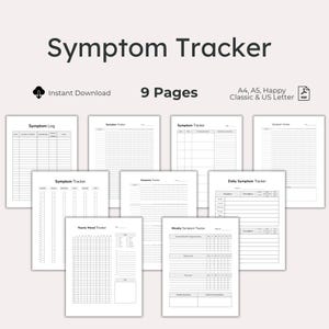 Editable Symptom Tracker Template, Daily Health Log (Printable)
