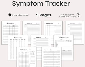 Plantilla editable para el seguimiento de síntomas y el registro diario de salud (imprimible)