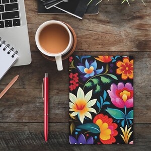 Vibrant Mexican Flowers Hardcover Journal //Floral Boho Notebook // Nature Lovers Diary // Botanical Gift for Mom // Gardener Gift