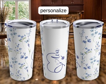 Verpleegkundige waardering cadeau aangepaste verpleegkundige bloemen geïsoleerde beker verpleegkundige afstudeercadeau gepersonaliseerde koffiekopje voor medisch personeel bloemen beker