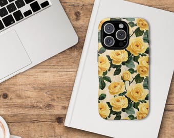 Gele roos telefoonhoesjes iPhone 16 15 14 13 12 telefoonhoes botanisch Samsung Galaxy smartphone accessoire Texas bloem cadeau voor moeder bloemen