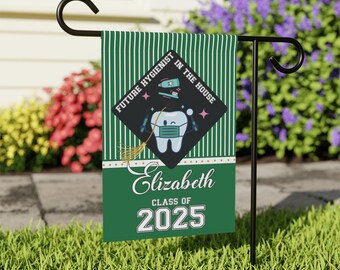 Custom Graduation Garden Flag Future Hygienist Class of 2025 Graduate Yard Sign College Grad Flag Personalized High School Graduation Party