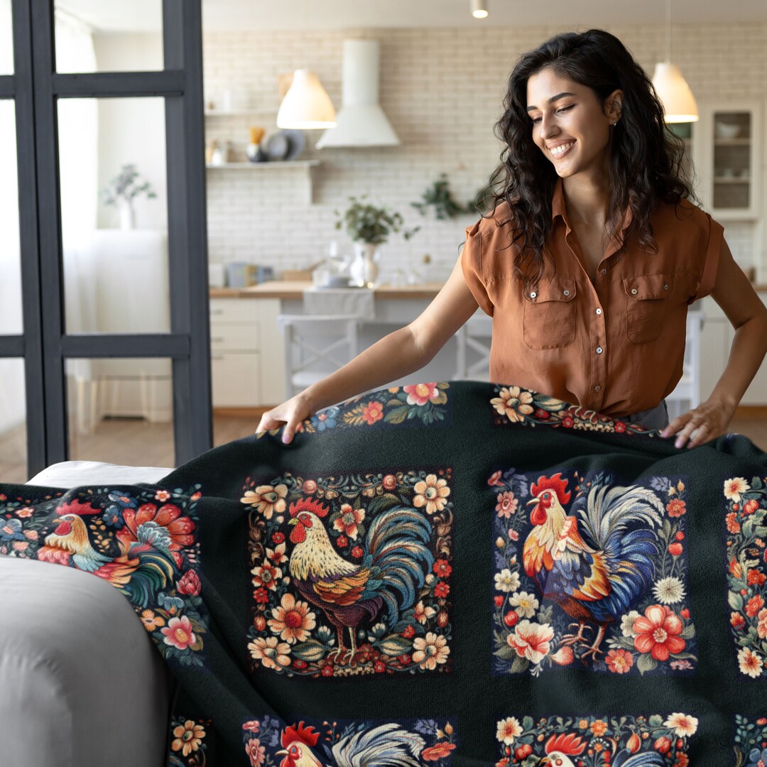 Rooster Rumble Quilted Blanket NCU0PT1948