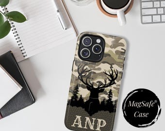 MagSafe® Phone Cases iPhone 17 16 15 14 Pro Max Plus \\ Hunting Gift for Outdoorsmen \\ Camo Deer Head Phone Cover for Sportsman Deer Hunter