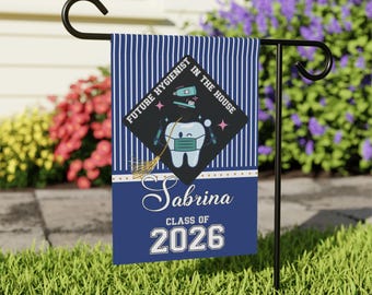 Custom Graduation Garden Flag Future Hygienist Class of 2026 Graduate Yard Sign College Grad Flag Personalized High School Graduation Party