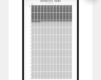 Memento Mori: 100 Years of Life in Weeks Calendar (with EASY print instructions)
