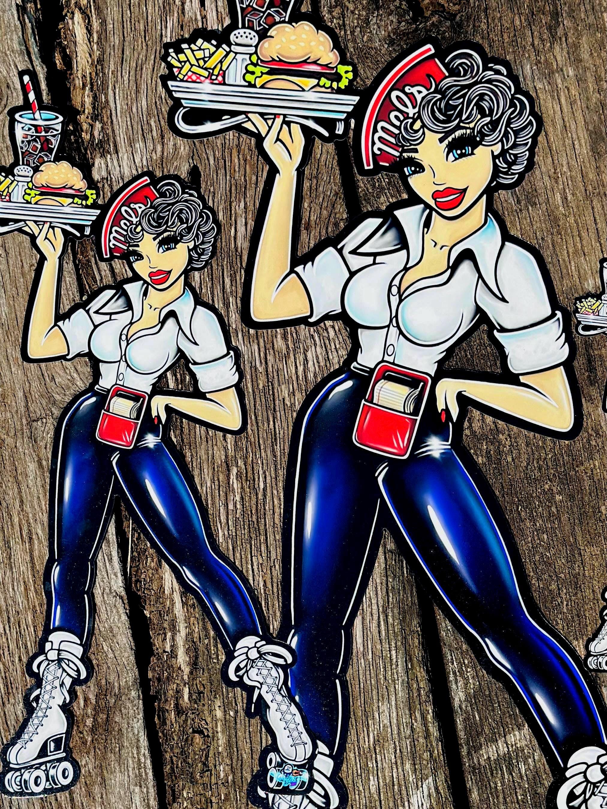 Aluminum American Graffiti Mel's Diner Metal Sign Art, Tin