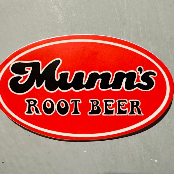 Munn’s Rootbeer LOGO high quality vinyl Sticker 3 inch size, HOTROD 1979 the movie, Rebel of The Road, 1941 Willy’s