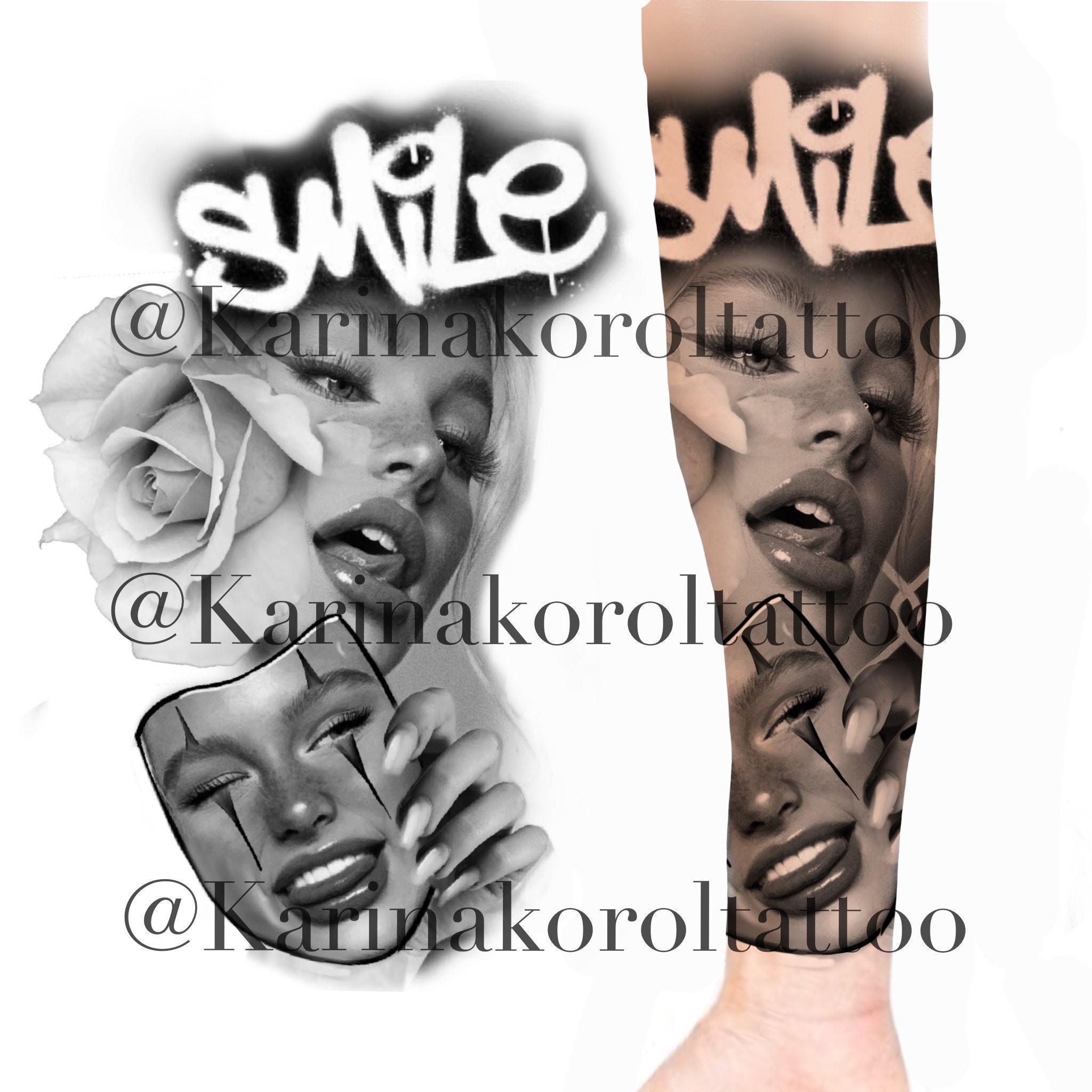 Chicano Lady With Mask Tattoo Design Etsy