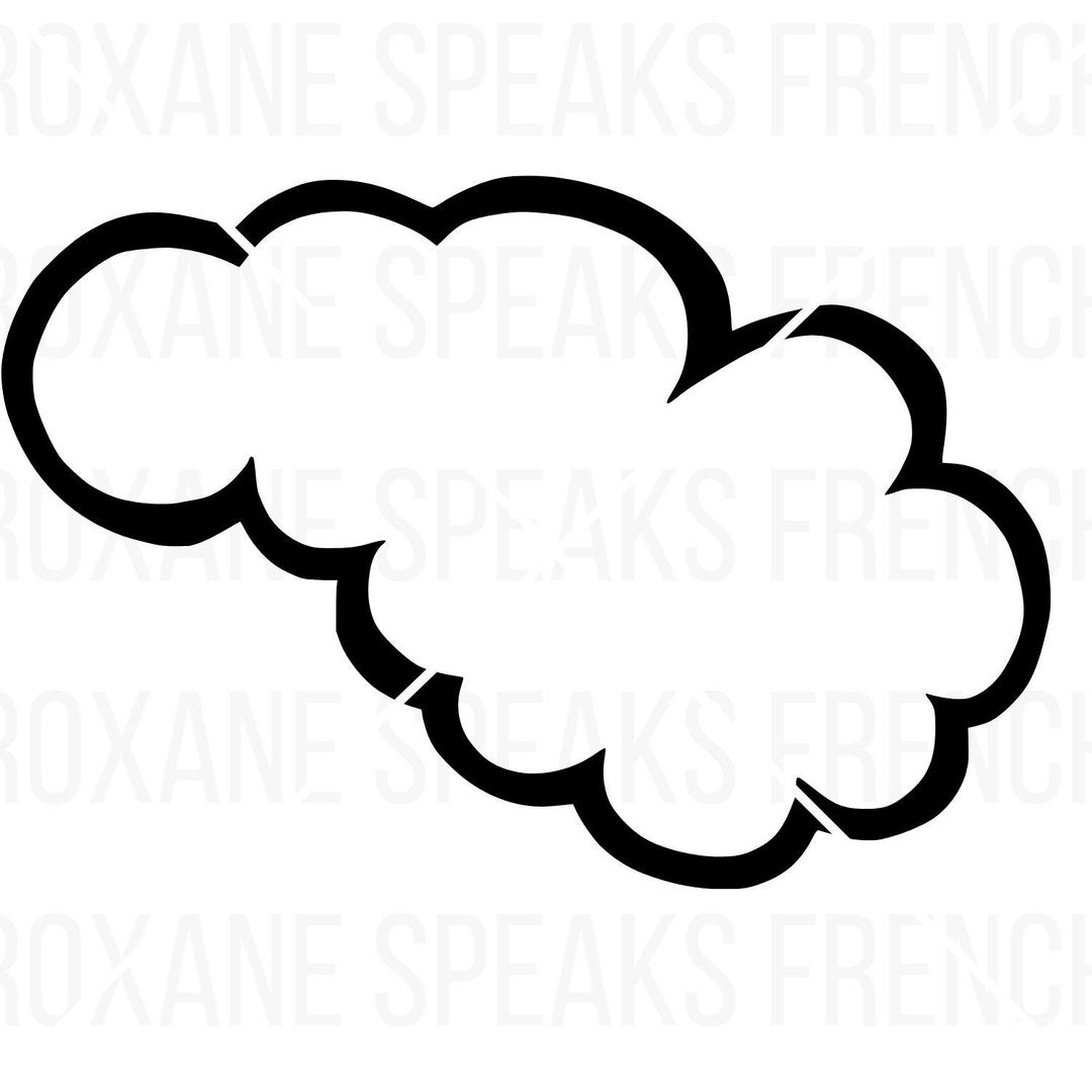 Simple Cloud Outline SVG - Black and White Clipart With Commercial ...