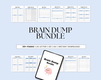 Brain Dump, ADHD Daily Planner, Productivity, Priority Matrix, Thoughts Organizer, To-Do List, ADHD Brain Dump, Journal Printable, PDF