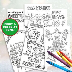 Christmas Coloring Card Pack - Includes 6 unique holiday-themed designs for relaxing creativity - Great gift for home decor and festive fun