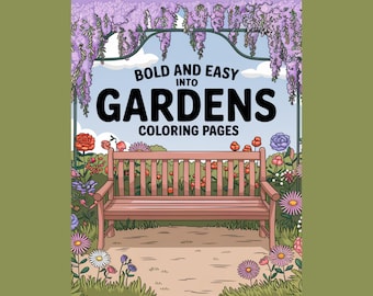 Garden Coloring Book - 80+ stylish garden illustrations for teens & Adults, coloring pages, garden gift idea, relaxing coloring pages