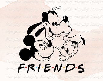 Friends svg, Mouse svg, Donald Duck svg, Daisy Duck svg, Goofy svg, Pluto svg, Friends logo, Mouse and friends svg
