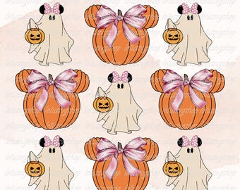 Ghost Minnie Halloween Png, Halloween Minnie Mouse Png, Minnie Coquette png, Disney Pumpkin Png, Disney Halloween Png, Mouse Halloween Png